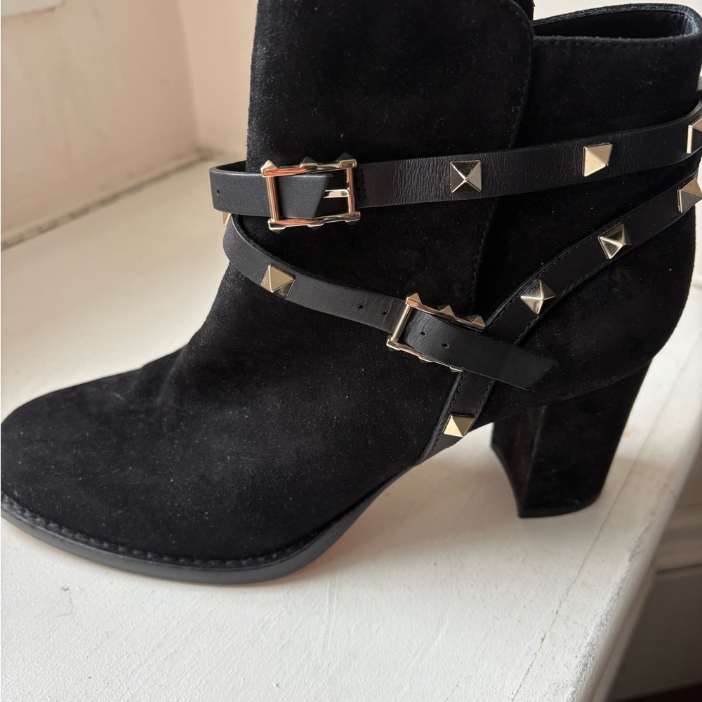 Valentino Suede Rockstud Ankle Boots